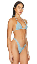 Indah Promise Printed Triangle Bikini Top in Blue