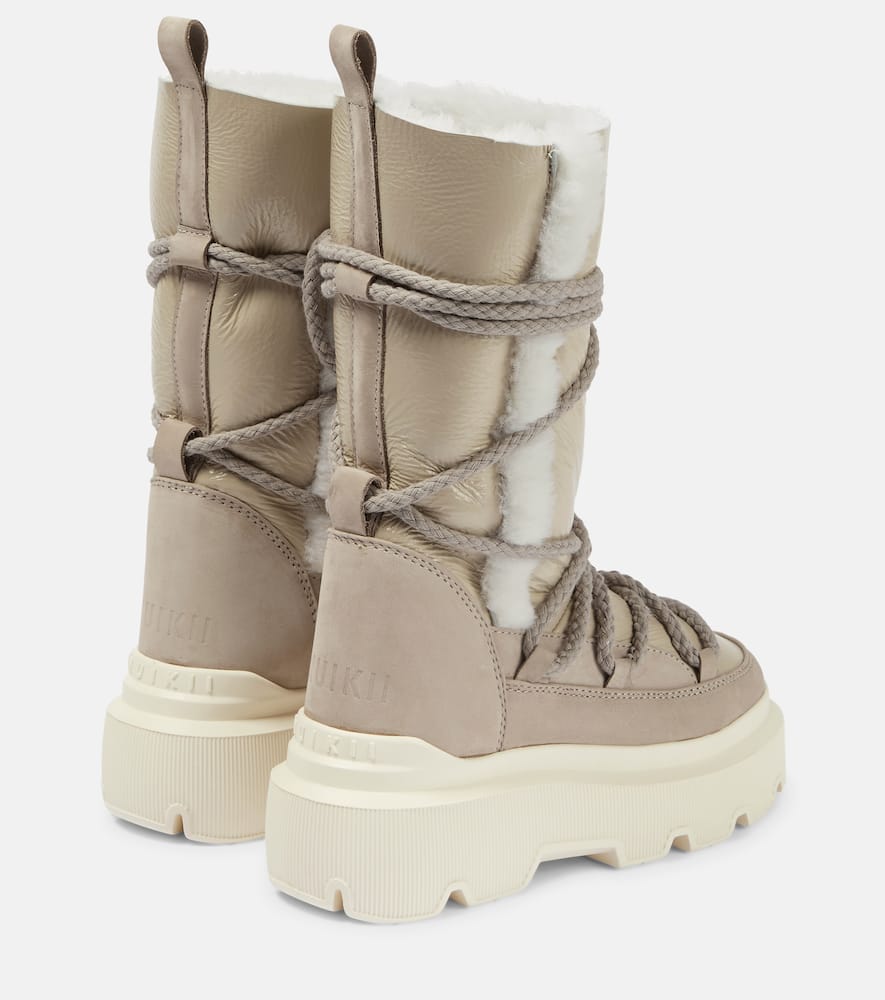 Inuikii Leather shearling-trimmed snow boots