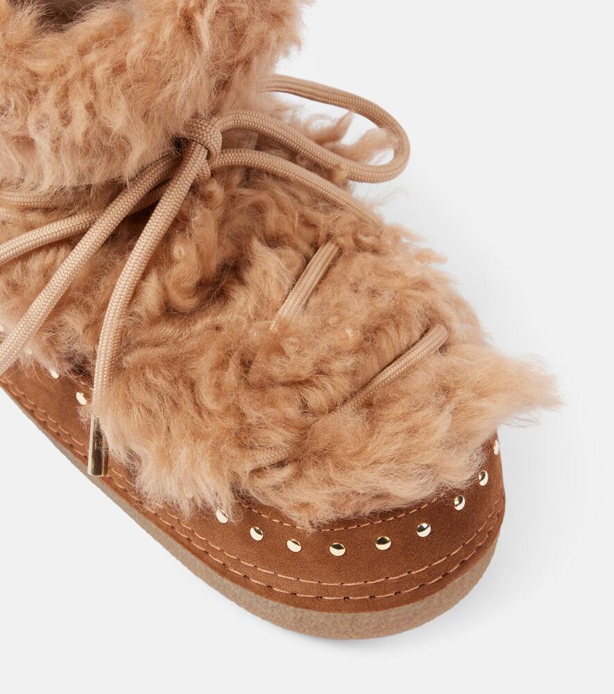 Inuikii Long Curly shearling and suede snow boots