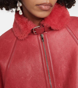 Isabel Marant Acassy shearling-trimmed leather jacket