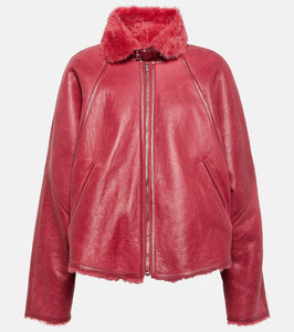 Isabel Marant Acassy shearling-trimmed leather jacket