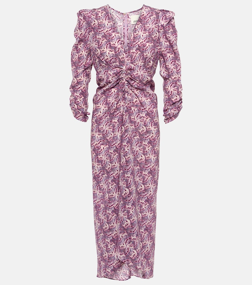 Isabel Marant Albini printed silk-blend midi dress. Isabel Marant Albini 印花真丝混纺中长连衣裙