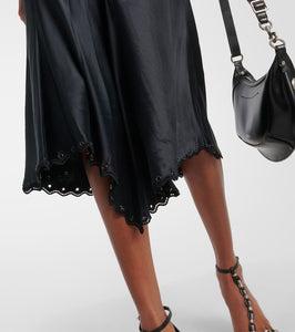 Isabel Marant Ayrich embroidered silk midi dress