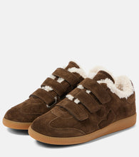 Isabel Marant Beth shearling-trimmed suede sneakers