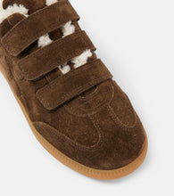 Isabel Marant Beth shearling-trimmed suede sneakers