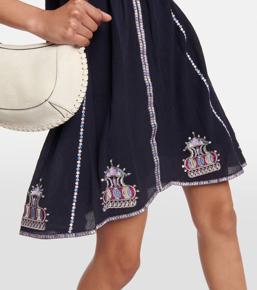 Isabel Marant Bretty embroidered cotton and silk minidress
