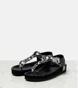 Isabel Marant Brook metallic leather sandals