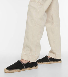 Isabel Marant Canae eyelet-trimmed suede espadrilles