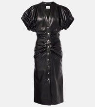 Isabel Marant Carly gathered leather midi dress. Isabel Marant Carly 褶皱皮革中长连衣裙