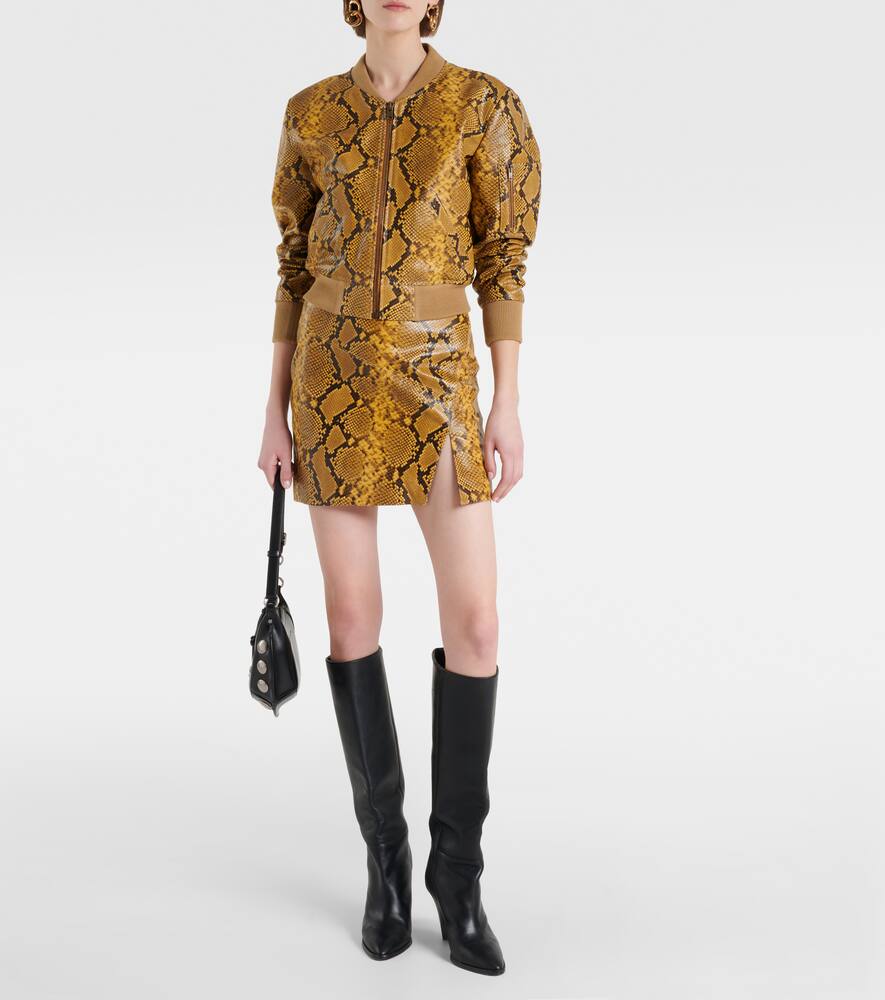 Isabel Marant Cerem snake-effect leather bomber jacket