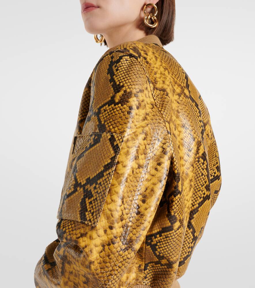 Isabel Marant Cerem snake-effect leather bomber jacket
