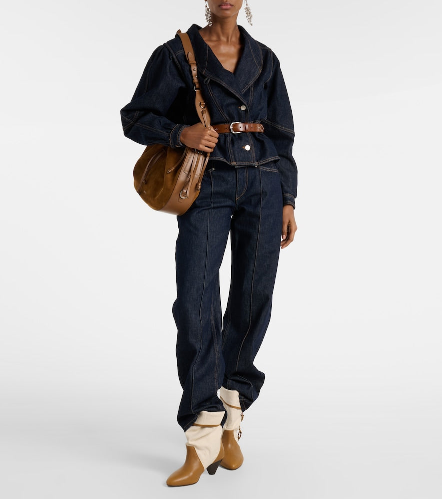 Isabel Marant Darner 55 leather-trimmed ankle boots