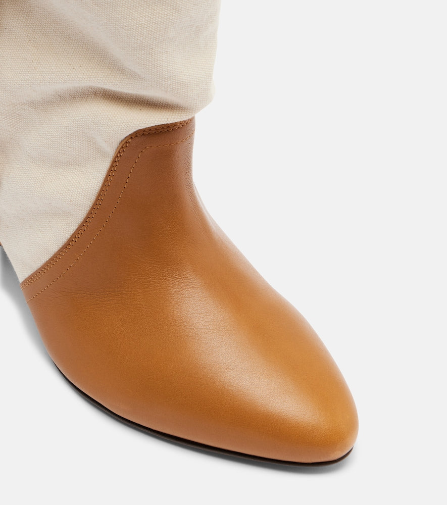 Isabel Marant Darner 55 leather-trimmed ankle boots