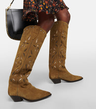 Isabel Marant Denvee suede knee-high cowboy boots