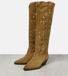 Isabel Marant Denvee suede knee-high cowboy boots