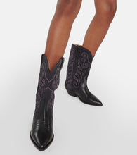 Isabel Marant Duerto embroidered suede and leather boots