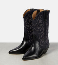 Isabel Marant Duerto embroidered suede and leather boots