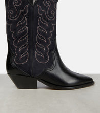 Isabel Marant Duerto embroidered suede and leather boots