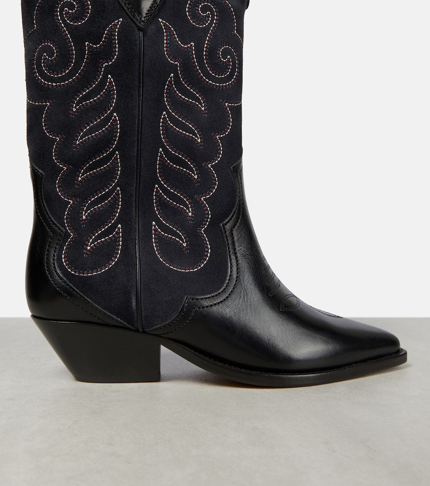 Isabel Marant Duerto embroidered suede and leather boots