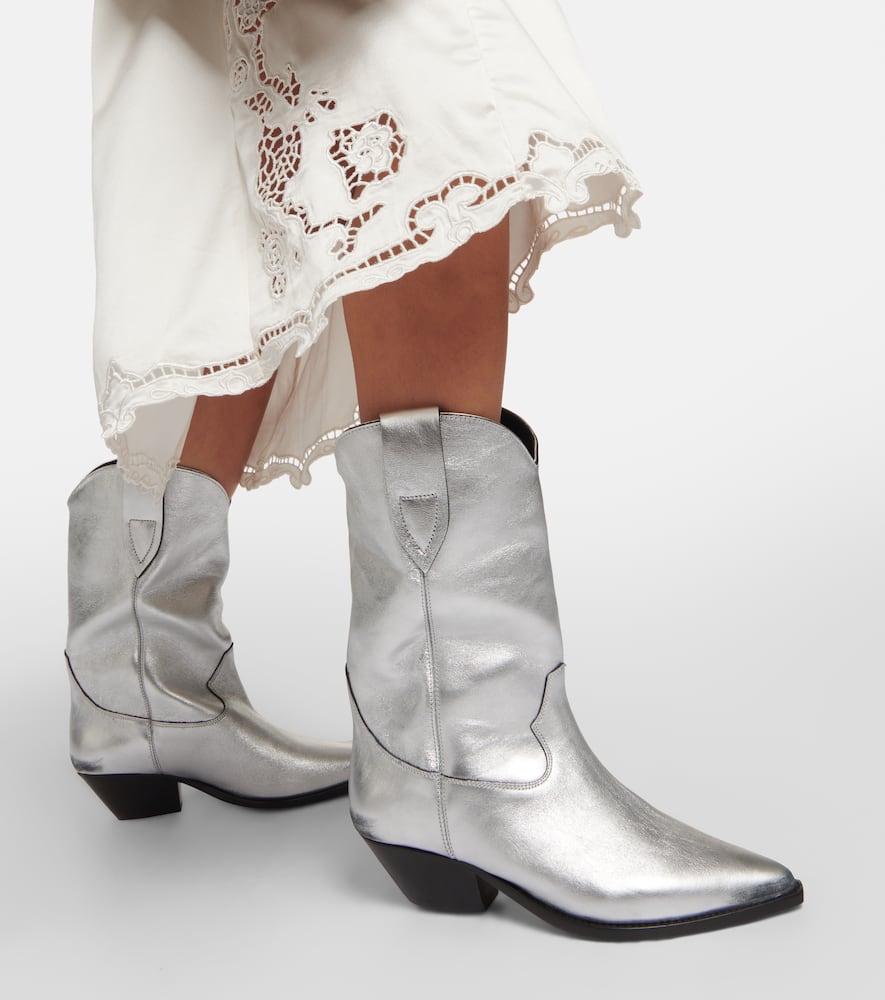 Isabel Marant Duerto metallic leather cowboy boots