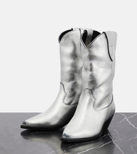 Isabel Marant Duerto metallic leather cowboy boots