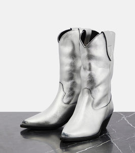 Isabel Marant Duerto metallic leather cowboy boots