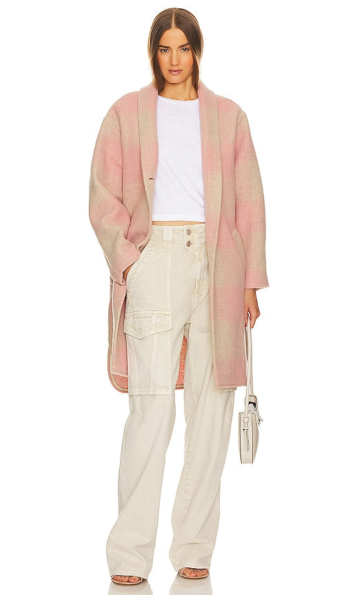 Isabel Marant Etoile Gabriel Coat in Pink - Isabel Marant Etoile Manteau Gabriel en rose - Isabel Marant Etoile Gabriel 粉色外套 - Isabel Marant Etoile Gabriel Mantel in Rosa - Isabel Marant Etoile 가브리엘 코트핑크 색상 - Cappotto Isabel Marant Etoile Gabriel in rosa