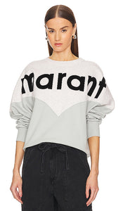 Isabel Marant Etoile Houston Sweatshirt in Light Grey,Royal - Isabel Marant Etoile Houston Sweatshirt en gris clair, royal - Isabel Marant Etoile Houston 浅灰色运动衫，皇家色 - Isabel Marant Etoile Houston Sweatshirt in Hellgrau, Royal - Isabel Marant Etoile 휴스턴 스웨트셔츠 색상 라이트 그레이,로얄 - Felpa Isabel Marant Etoile Houston in grigio chiaro, reale