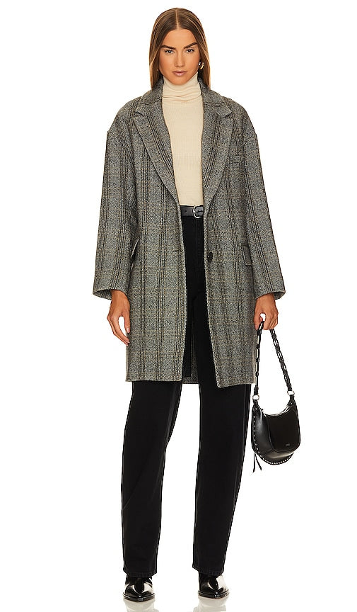 Isabel Marant Etoile Limiza Coat in Grey - Isabel Marant Etoile Manteau Limiza en gris - Isabel Marant Etoile Limiza 灰色外套 - Isabel Marant Etoile Limiza Mantel in Grau - Isabel Marant Etoile 리미자 코트그레이 색상 - Cappotto Isabel Marant Etoile Limiza in grigio