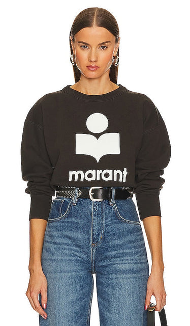 Isabel Marant Etoile Mobyli Sweatshirt in Black - Isabel Marant Etoile Sweat Mobyli en noir - Isabel Marant Etoile Mobyli 黑色运动衫 - Isabel Marant Etoile Mobyli Sweatshirt in Schwarz - Isabel Marant Etoile Mobyli 스웨트셔츠블랙 컬러 - Felpa Isabel Marant Etoile Mobyli in nero