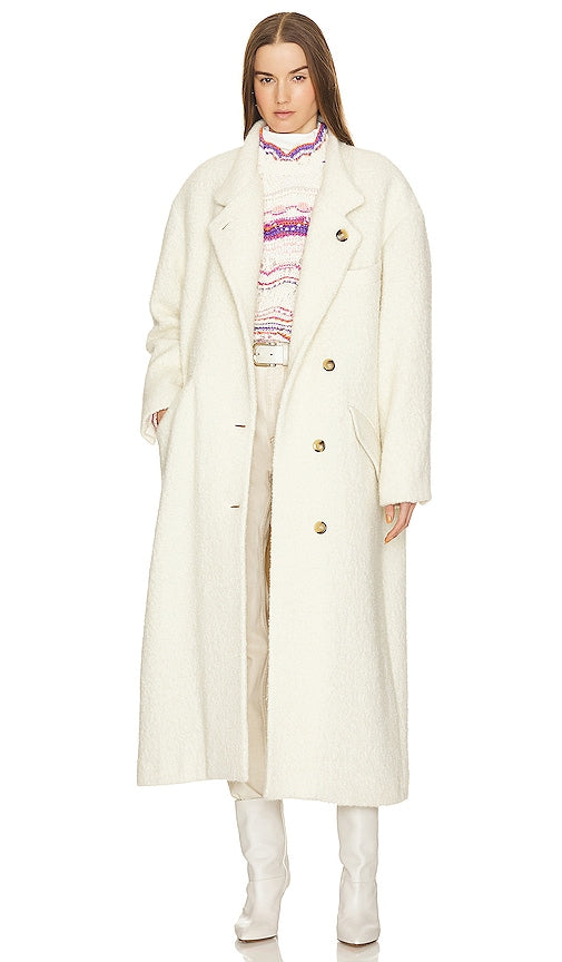 Isabel Marant Etoile Sabine Coat in Ivory - Isabel Marant Etoile Manteau Sabine en ivoire - Isabel Marant Etoile Sabine 象牙色大衣 - Isabel Marant Etoile Sabine Mantel in Elfenbein - Isabel Marant Etoile 사빈 코트 아이보리 색상 - Cappotto Isabel Marant Etoile Sabine in avorio