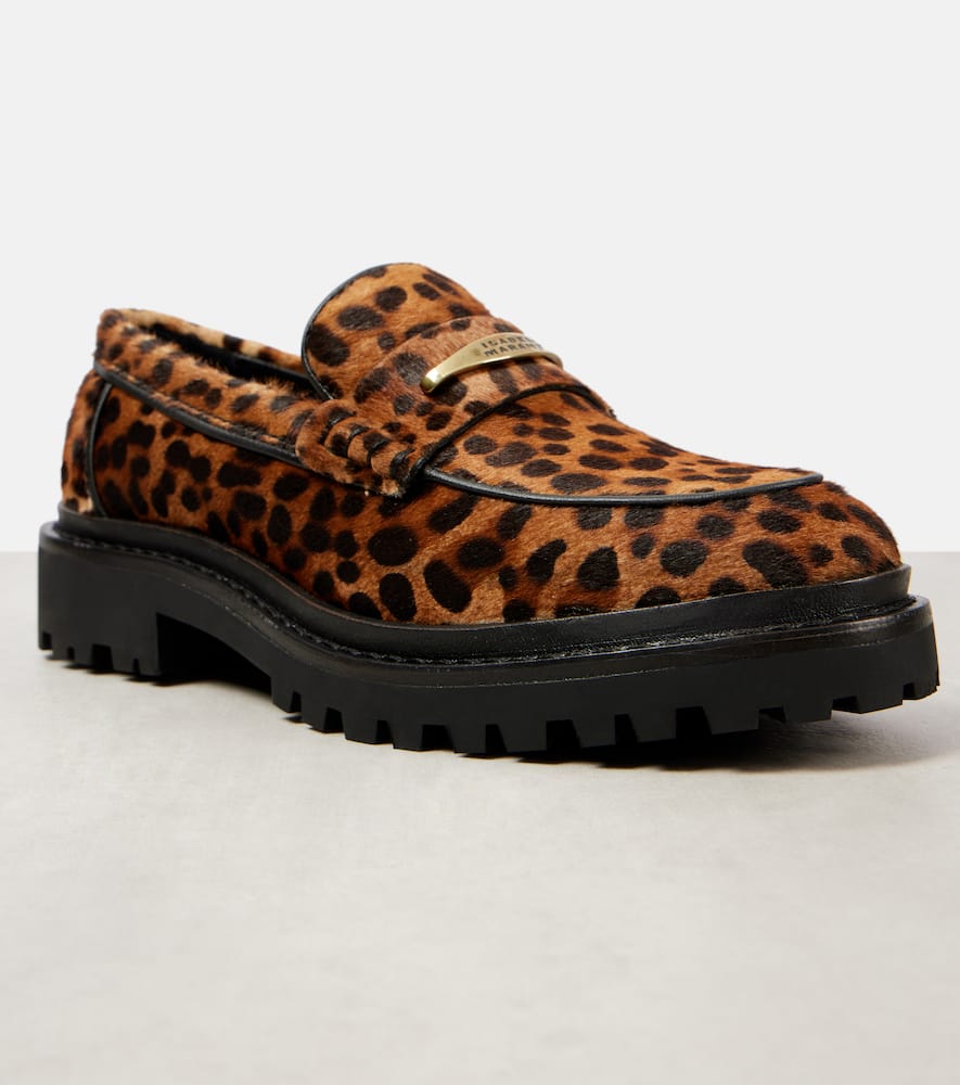 Isabel Marant Frezza leopard-print calf hair loafers