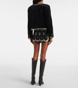 Isabel Marant Hady embellished cotton velvet jacket