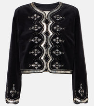 Isabel Marant Hady embellished cotton velvet jacket