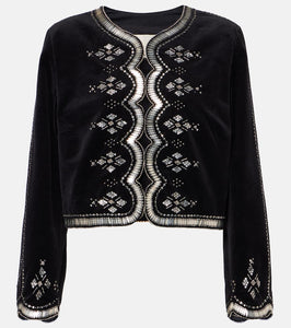 Isabel Marant Hady embellished cotton velvet jacket