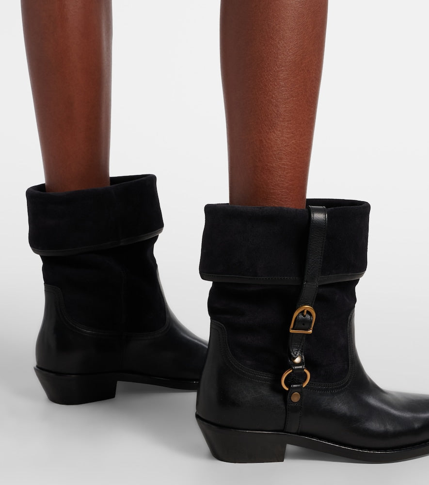 Isabel Marant Ildra 35 leather and suede ankle boots