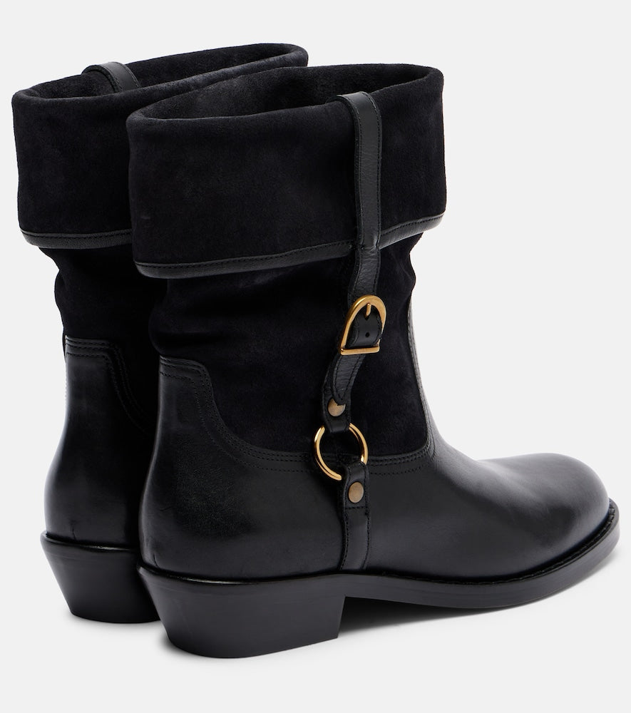 Isabel Marant Ildra 35 leather and suede ankle boots