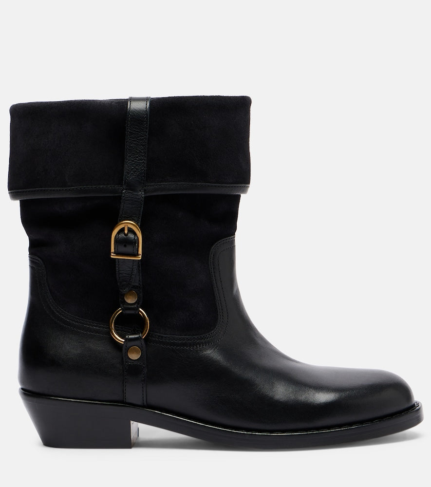 Isabel Marant Ildra 35 leather and suede ankle boots