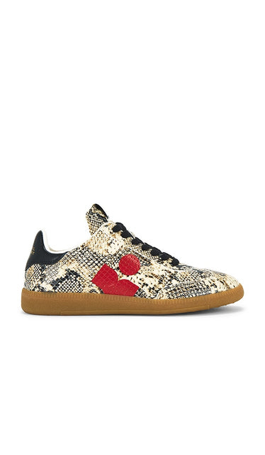 Isabel Marant Kaycee Sneaker in Beige | Beige & Red Low Top Sneakers for Women