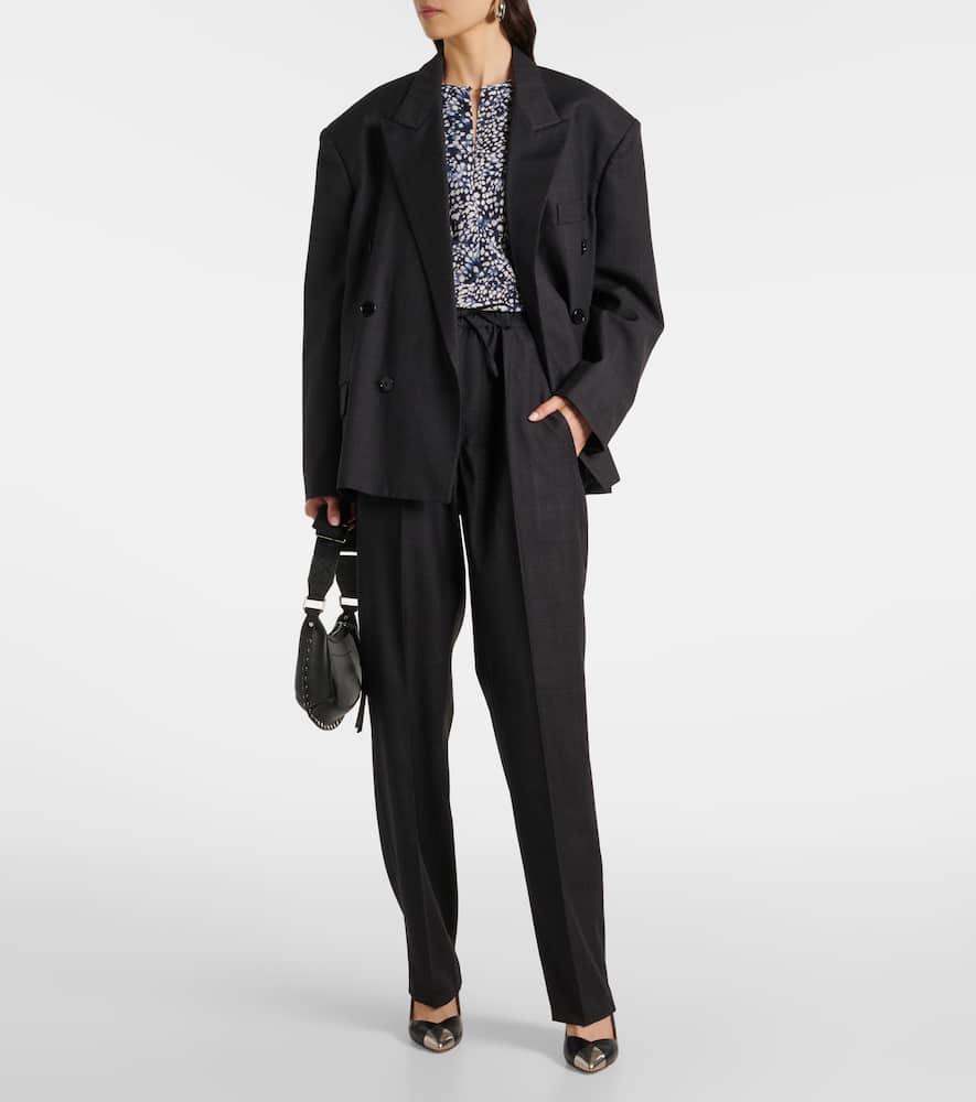 Isabel Marant Klero checked double-breasted wool-blend blazer