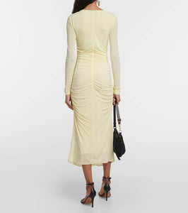 Isabel Marant Laly gathered jersey midi dress