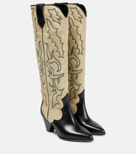 Isabel Marant Leila leather and suede cowboy boots - Isabel Marant Leila 皮革和绒面革牛仔靴