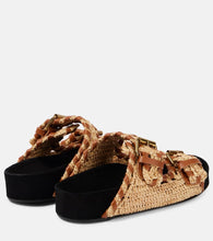 Isabel Marant Lennyo leather-trimmed raffia sandals