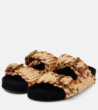 Isabel Marant Lennyo leather-trimmed raffia sandals
