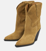 Isabel Marant Leyane suede mid-calf cowboy boots