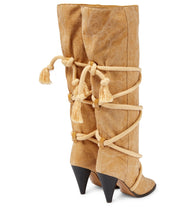 Isabel Marant Lophie canvas knee-high boots