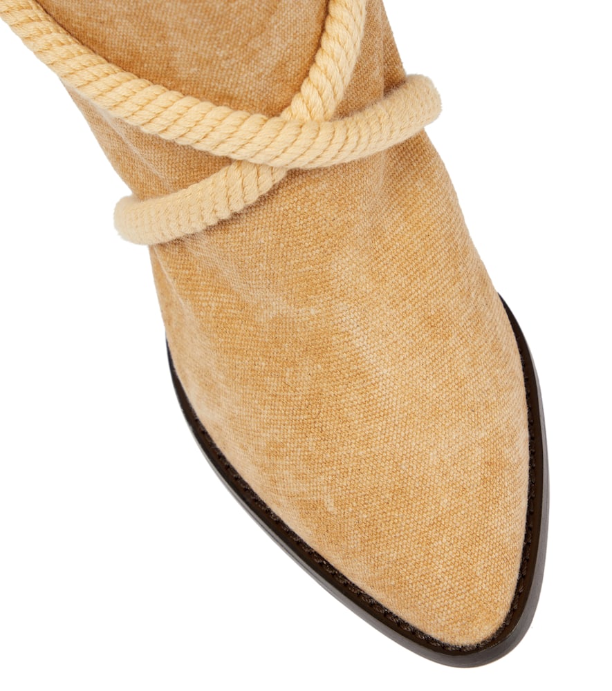 Isabel Marant Lophie canvas knee-high boots