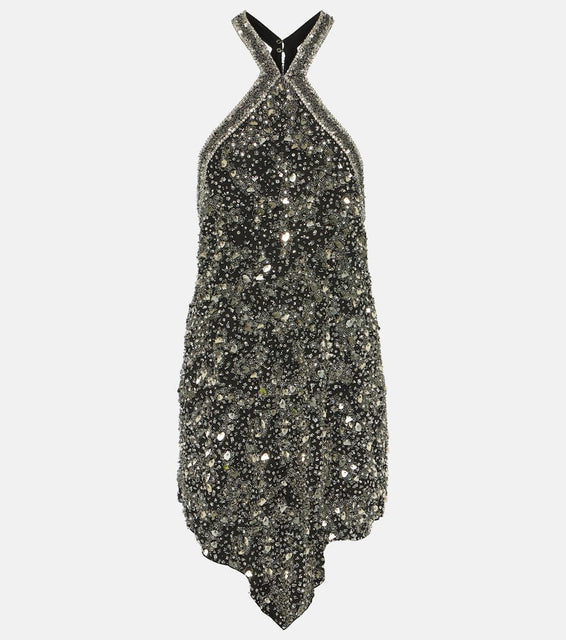 Isabel Marant Mahina embellished silk minidress