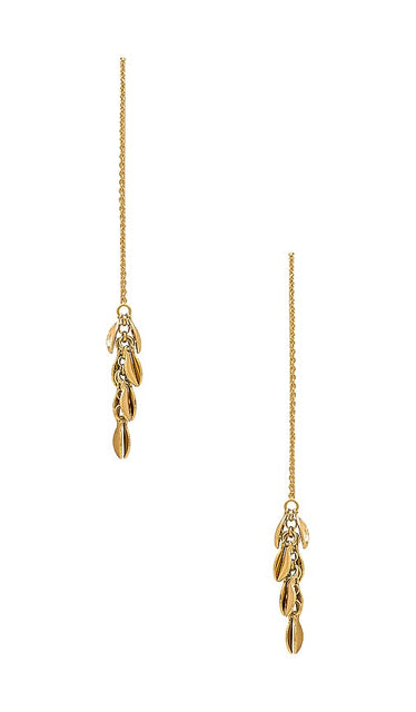 Isabel Marant Metal Shiny Leaf Earrings in Metallic Gold