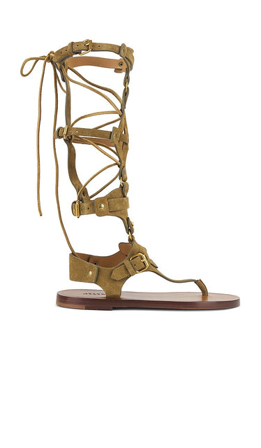 Isabel Marant Nensi Sandal in Taupe | Taupe Strappy Sandals for Women